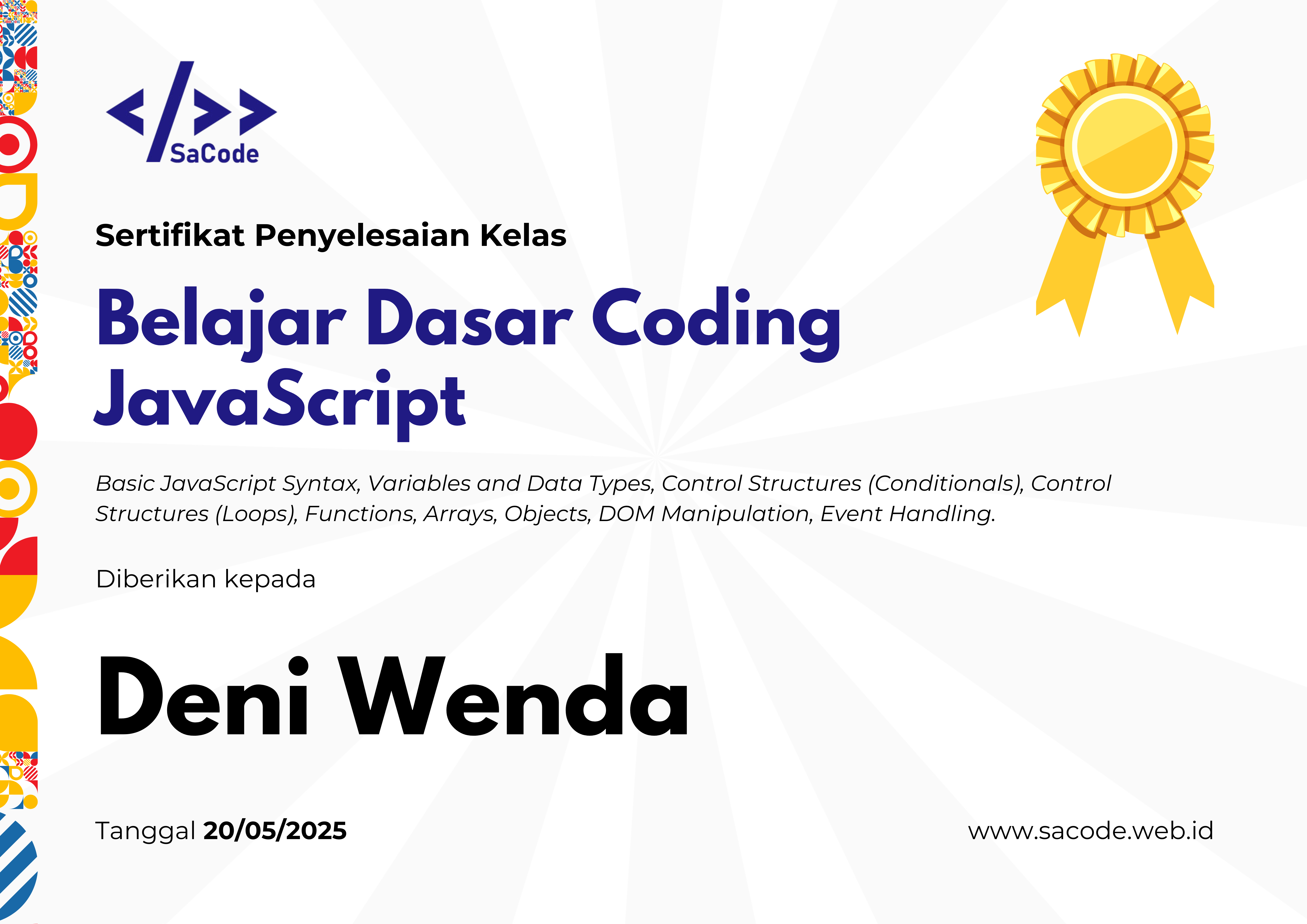 Sertifikat JavaScript